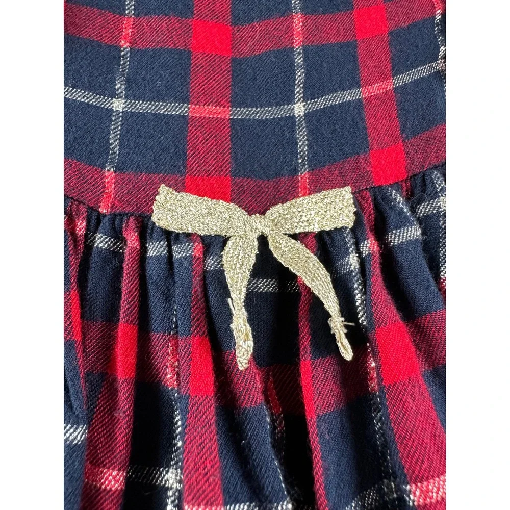 Oshkosh B'gosh Girls Plaid Dress‎ Long Sleeve Ruffle Bow Xmas 24 Months